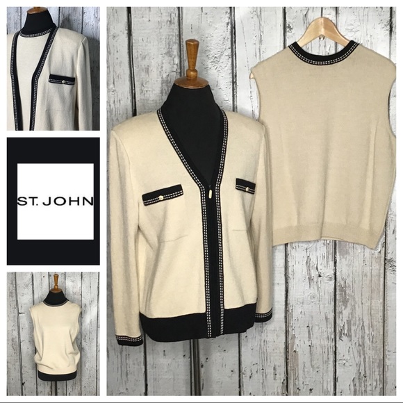 St. John Sweaters - St John Santana Knit cardigan and shell set
